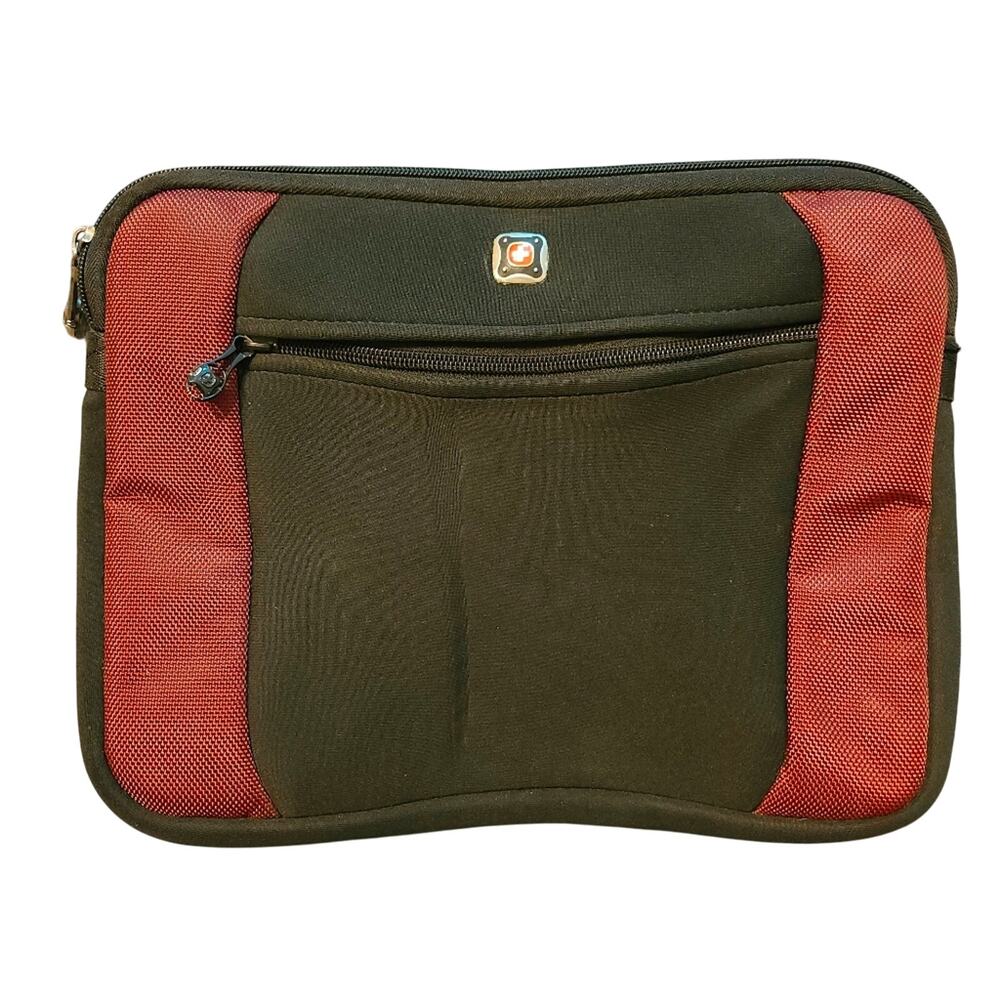 Black Burgundy Padded Tablet Sleeve 10.5” Case with Pockets